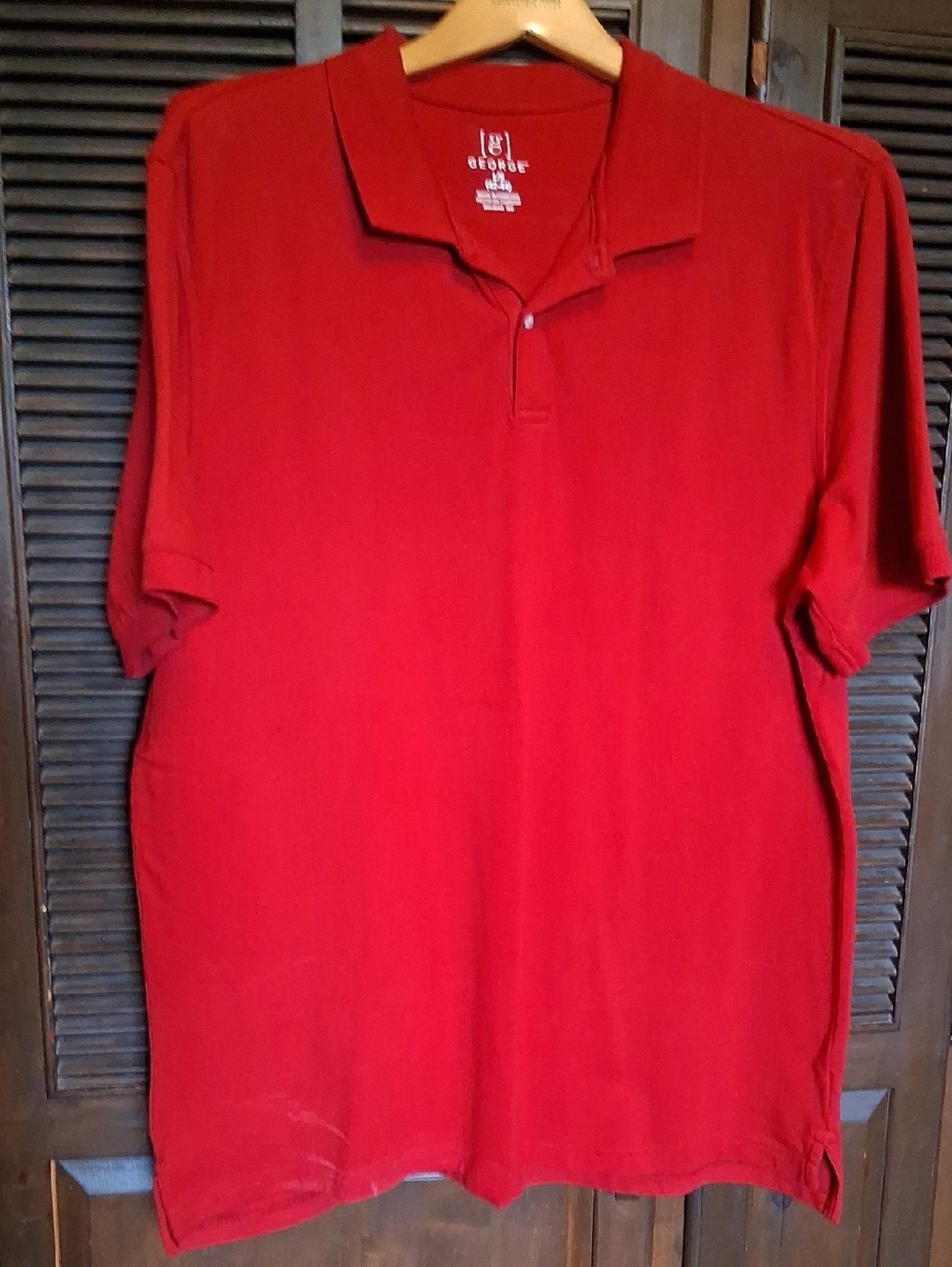 Men's Red Polo By George Size Large
